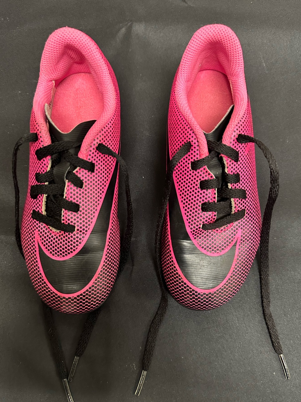 Nike Kids Pink and Black Soccer Sneakers